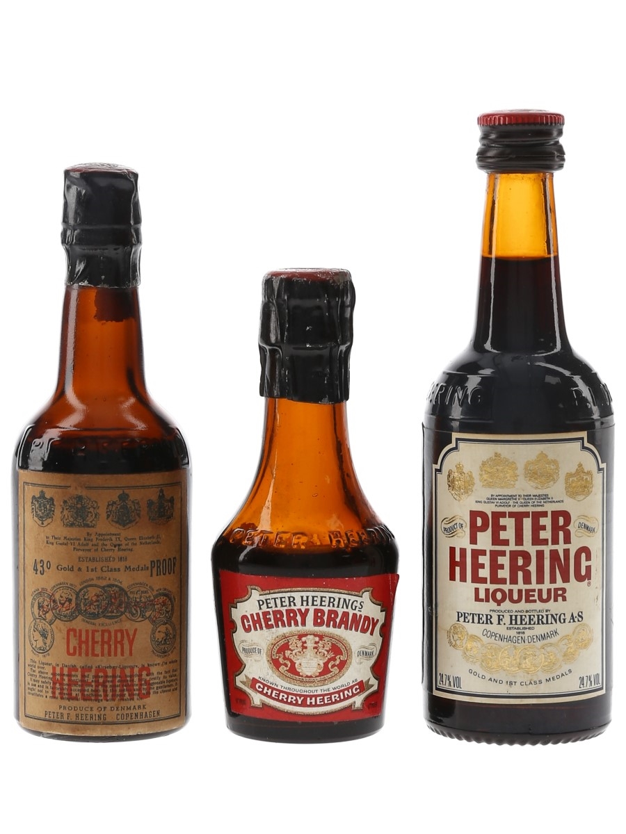 Peter Heering Cherry Bottled 1960s-1980s 3 x 3cl-5cl