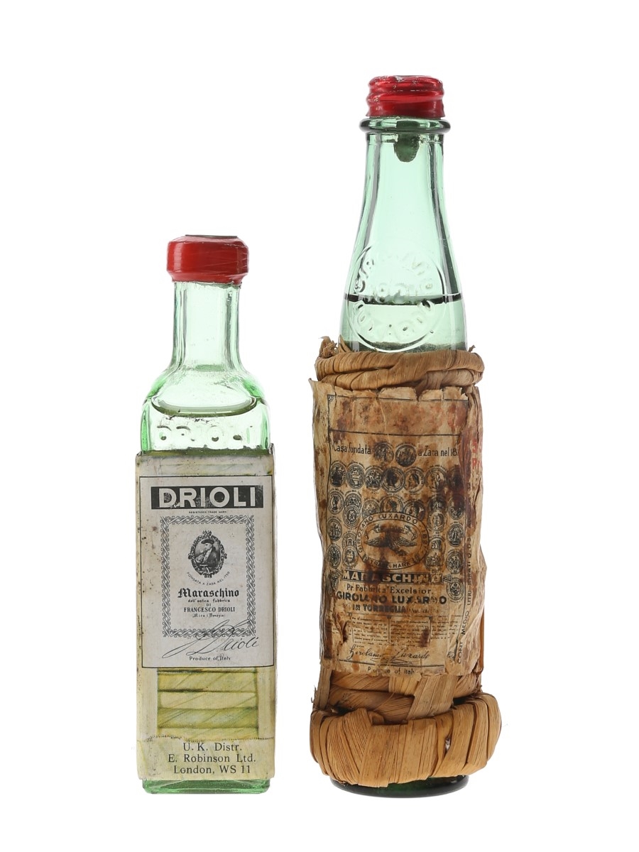 Drioli & Luxardo Maraschino Liqueurs Bottled 1960s 2 x 3cl