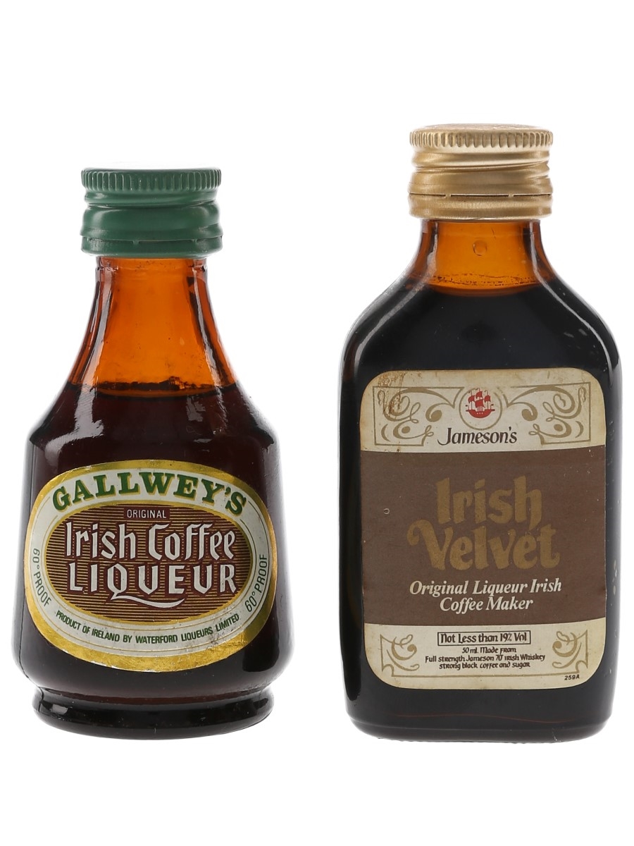 Gallwey's & Irish Velvet Bottled 1970s 2 x 5cl