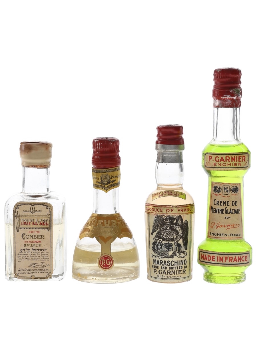 Garnier & Combier Liqueurs Bottled 1940s-1950s 4 x 3cl