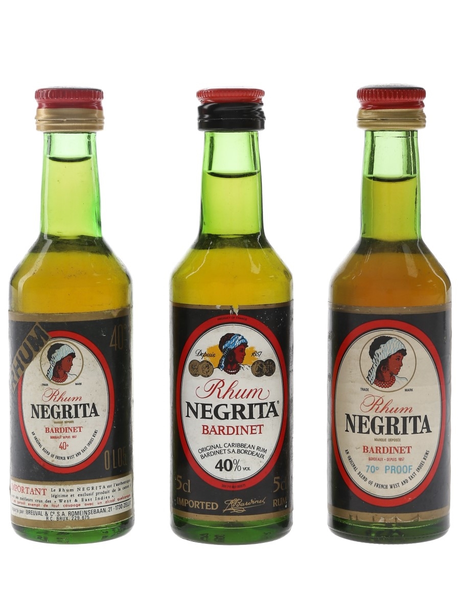 Bardinet Negrita Rhum Bottled 1970s-1980s 3 x 5cl / 40%