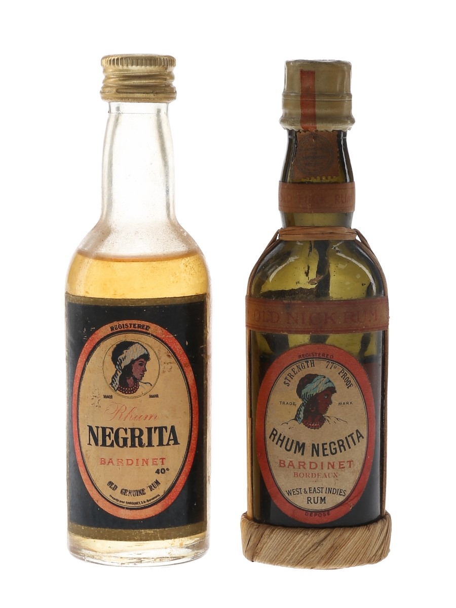 Bardinet Rhum Negrita Bottled 1950s & 1970s 2 x 5cl