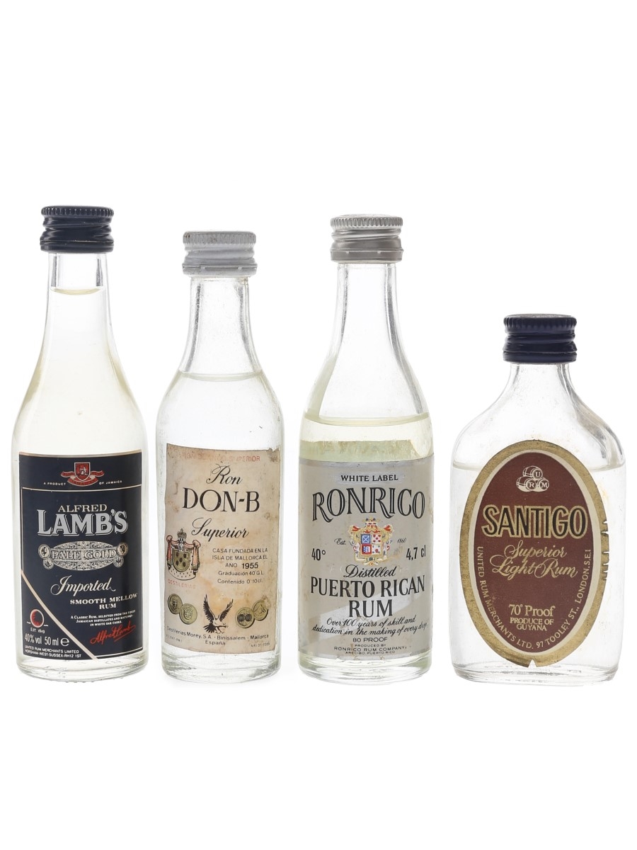Assorted White Rum Don B, Lamb's, Ronrico, Santigo 4 x 5cl / 40%