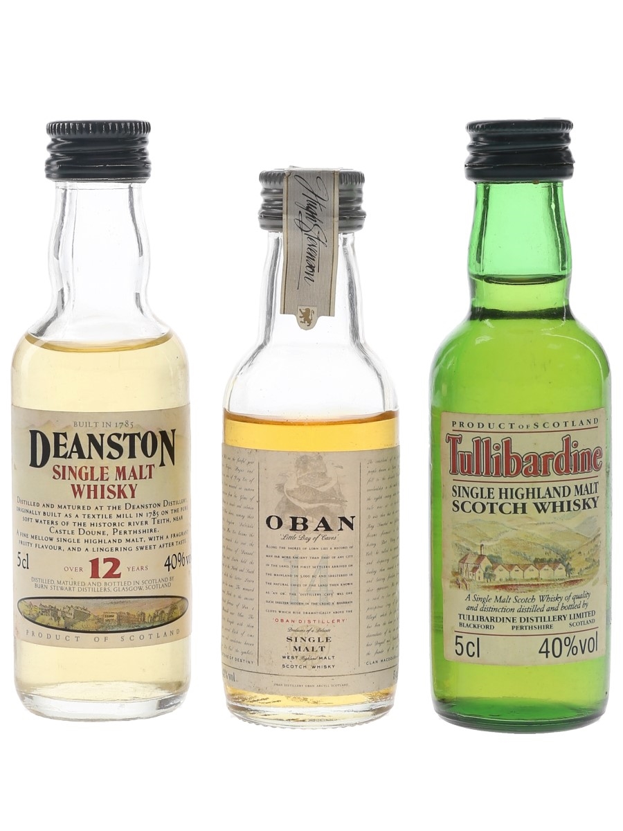 Deanston, Oban & Tullibardine Bottled 1990s 3 x 5cl