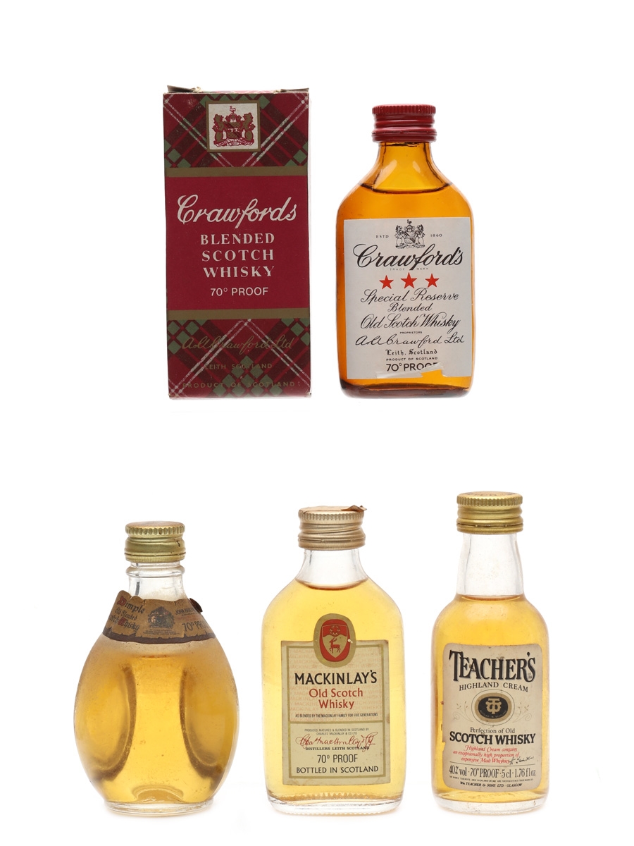 Crawford's, Dimple, Mackinlay's & Teacher's Bottled 1970s 4 x 5cl / 40%
