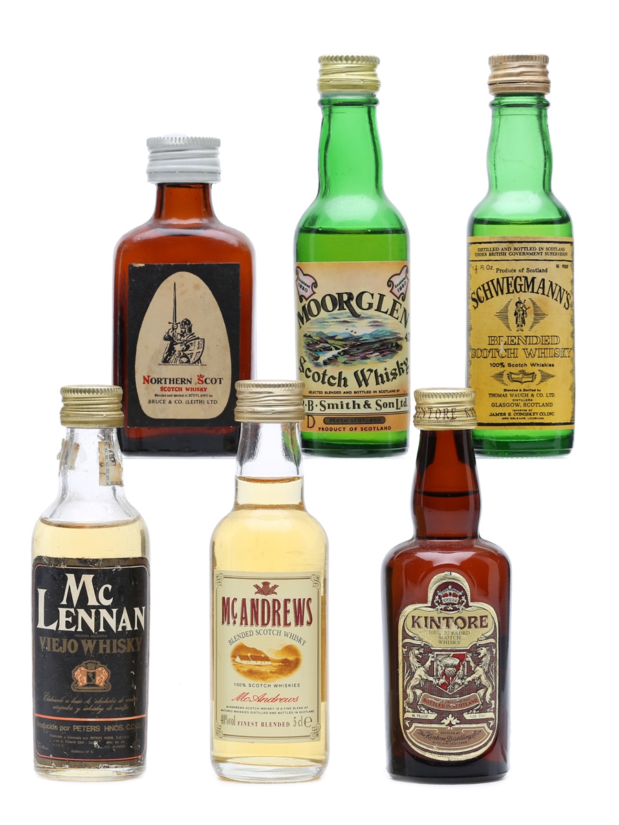 6 x Assorted Blended Scotch Whisky Miniature 