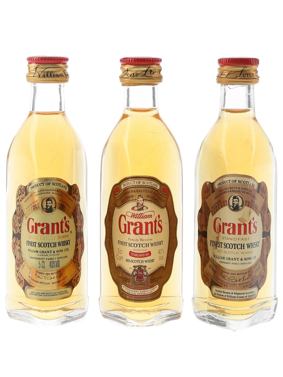 Grant's Standfast Bottled 1970s & 1990s 3 x 4.7cl-5cl / 40%