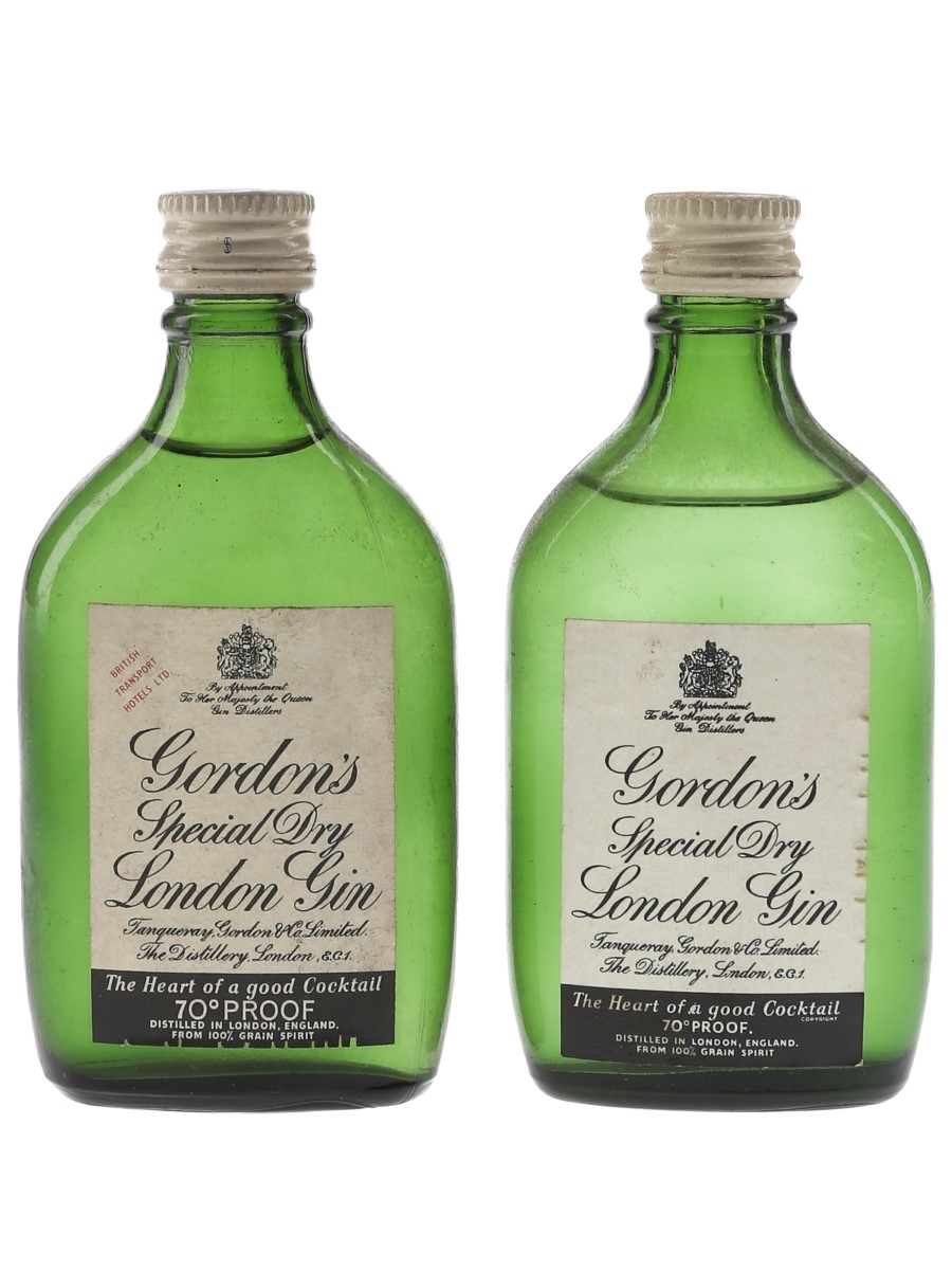 Gordon's Special Dry London Gin Bottled 1960s 2 x 5cl / 40%