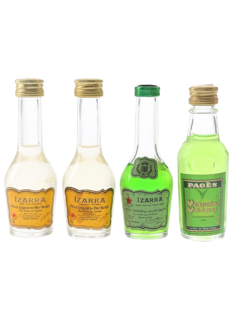 Izarra & Verveine Velay Bottled 1970s & 1980s 4 x 3cl-5cl
