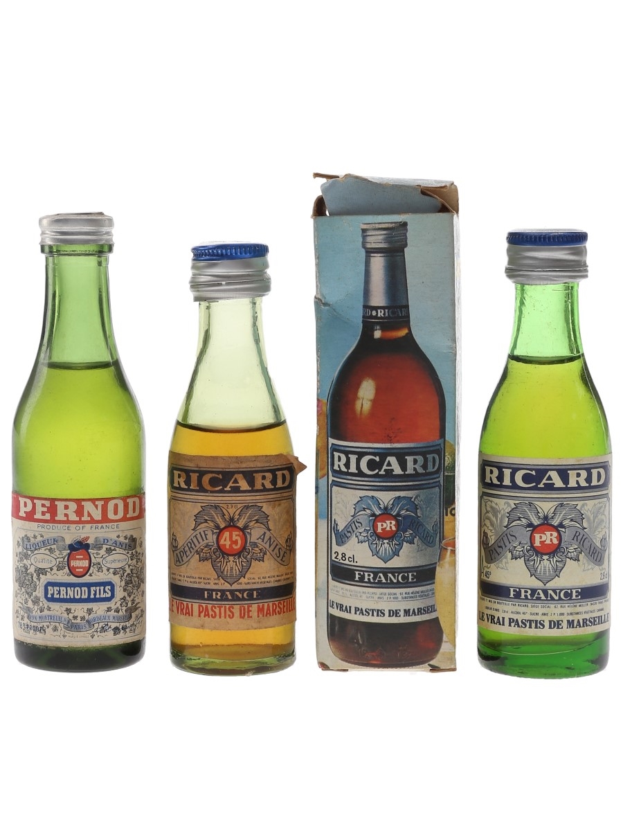Pernod & Ricard Bottled 1960s & 1970s 3 x 2.3cl-5cl