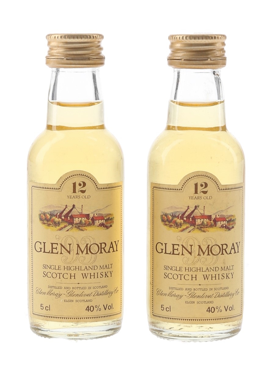 Glen Moray 12 Year Old Bottled 1980s 2 x 5cl / 40%