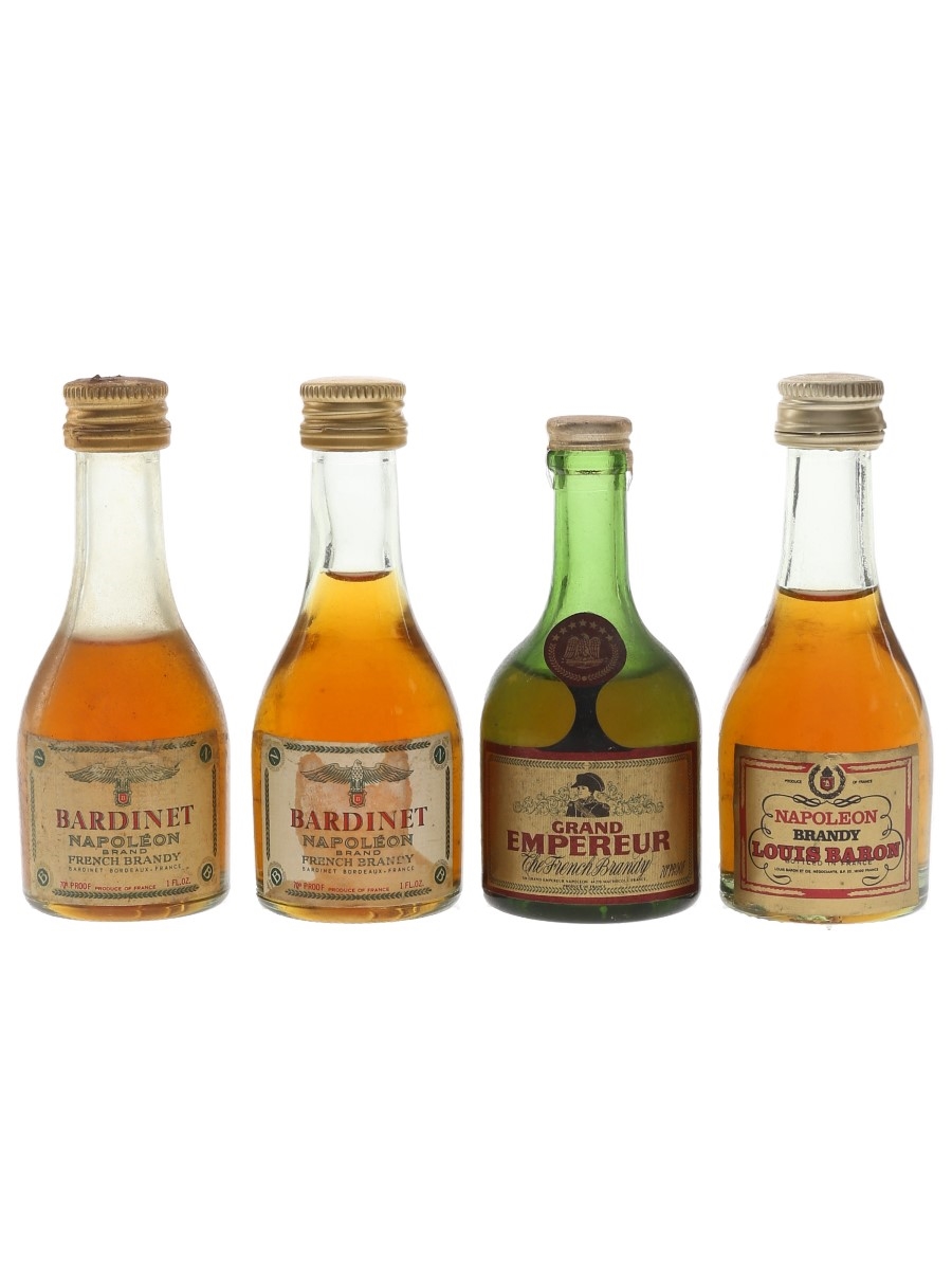 Bardinet Napoleon, Grand Empereur & Louis Baron Bottled 1970s 4 x 2.8cl / 40%