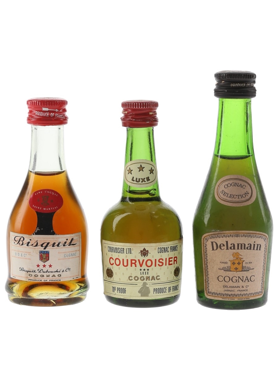 Bisquit, Courvoisier & Delamain Bottled 1970s 3 x 3cl-5cl / 40%