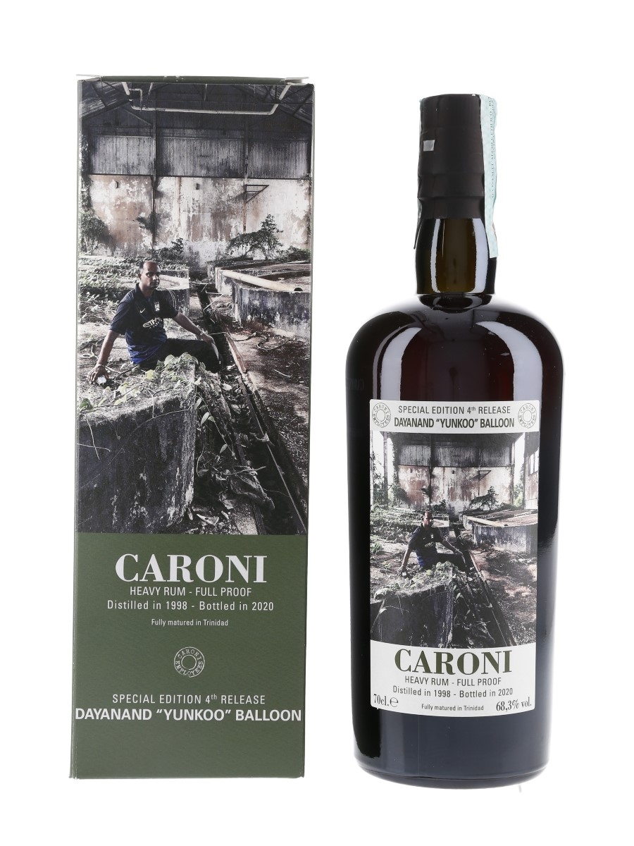 Caroni 1998 Heavy Rum Full Proof 4th Employees Release Bottled 2020 - Dayanand 'Yunkoo' Balloon 70cl / 68.3%
