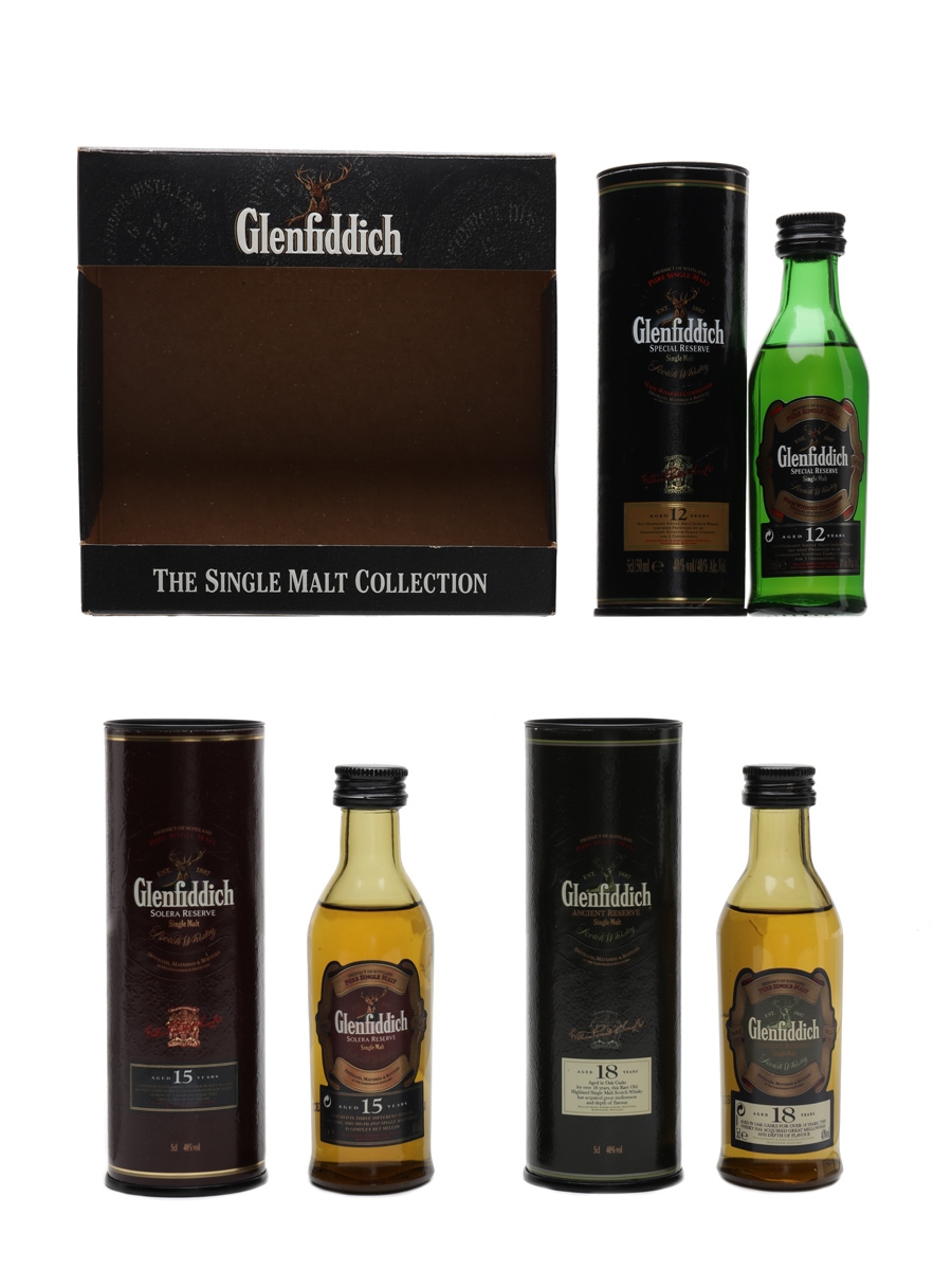 Glenfiddich Single Malt Collection 12, 15 & 18 Year Old 3 x 5cl / 40%