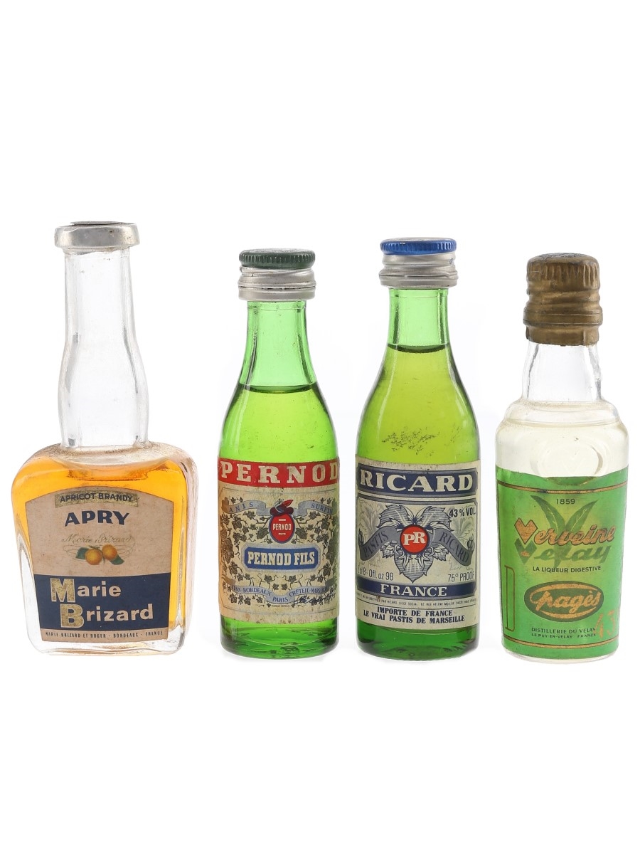 Assorted French Liqueurs Marie Brizard, Pages, Pernod, Ricard 4 x 2cl-5cl