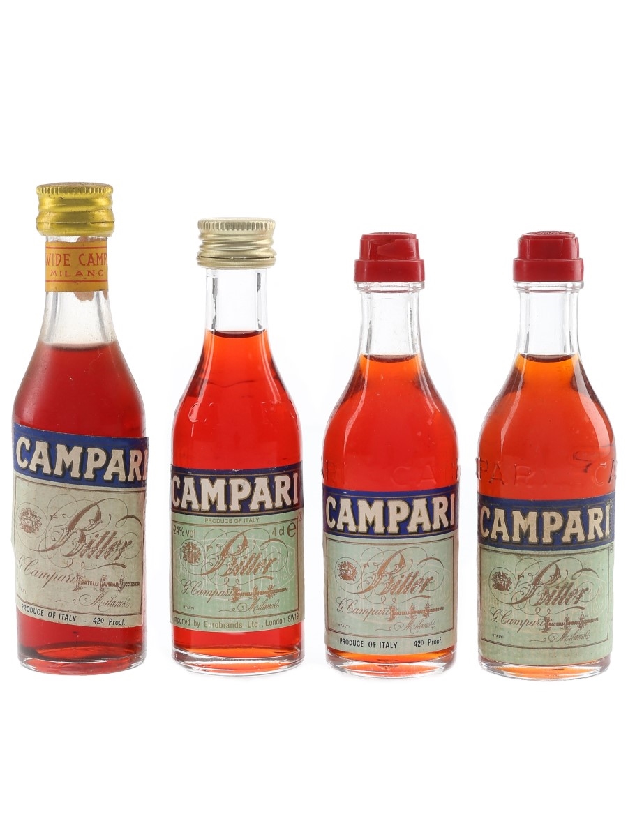 Campari Bitter Bottled 1970s & 1980s 4 x 5cl