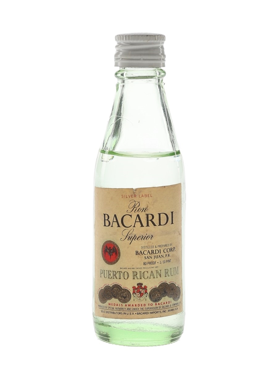 Bacardi Silver Label Bottled 1970s - Puerto Rico 4.7cl / 40%