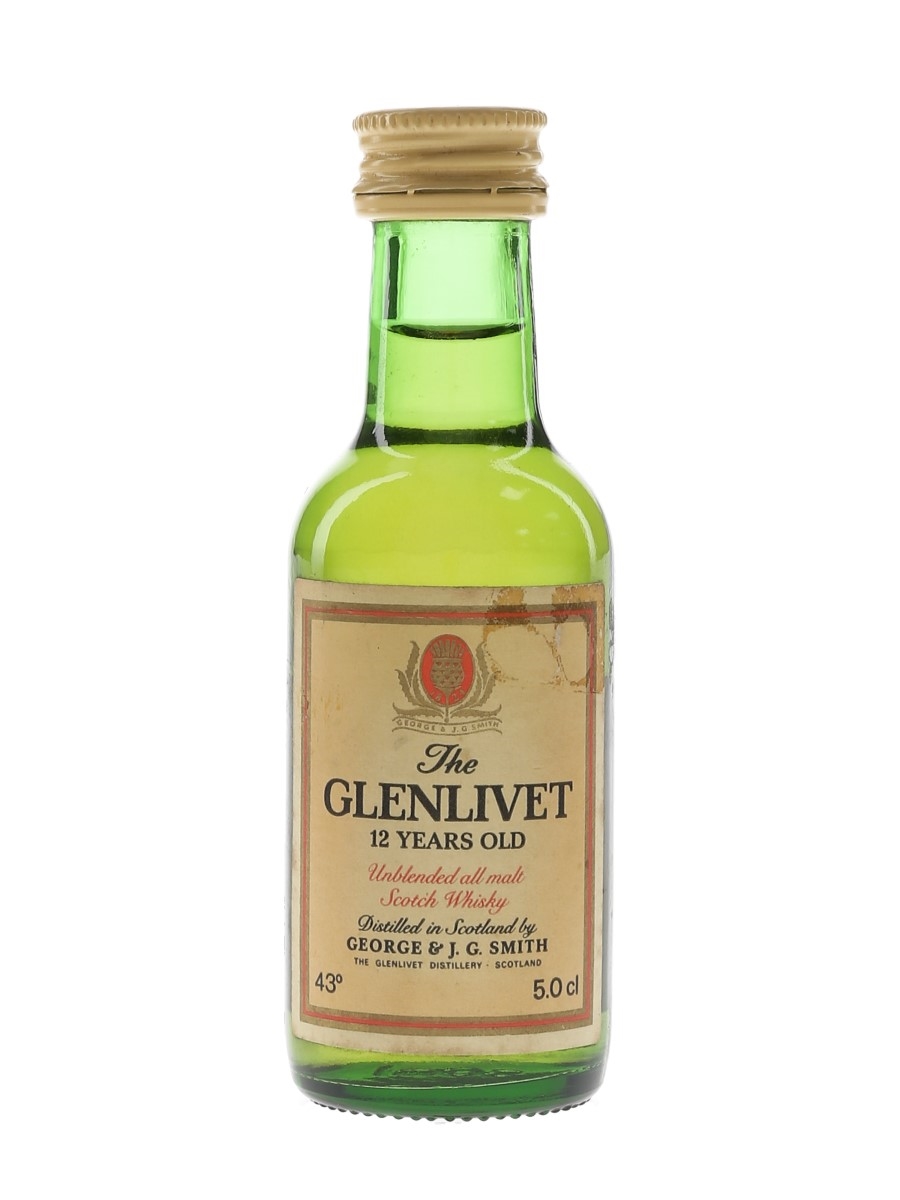 Glenlivet 12 Year Old Bottled 1970s - Sandeman Coprimar 5cl / 43%
