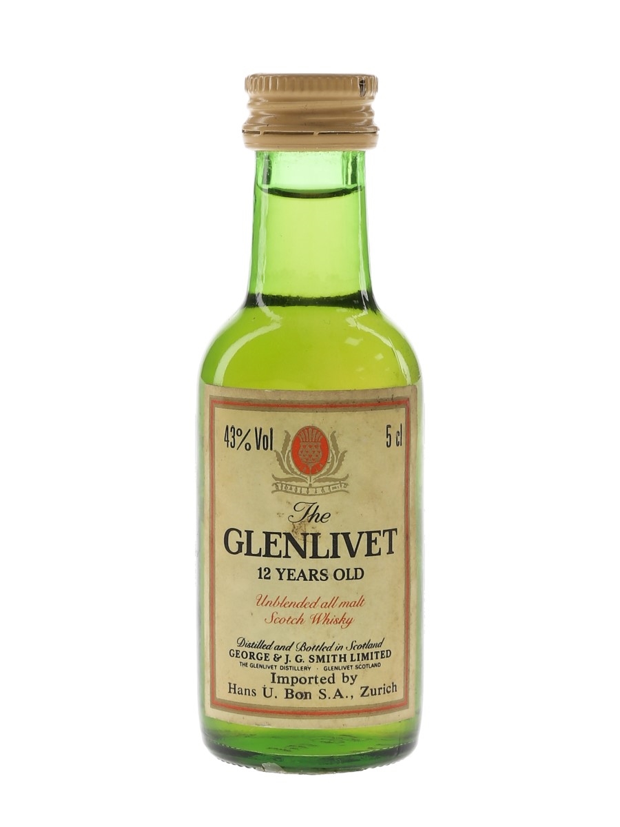 Glenlivet 12 Year Old Bottled 1970s - Hans Bon 5cl / 43%
