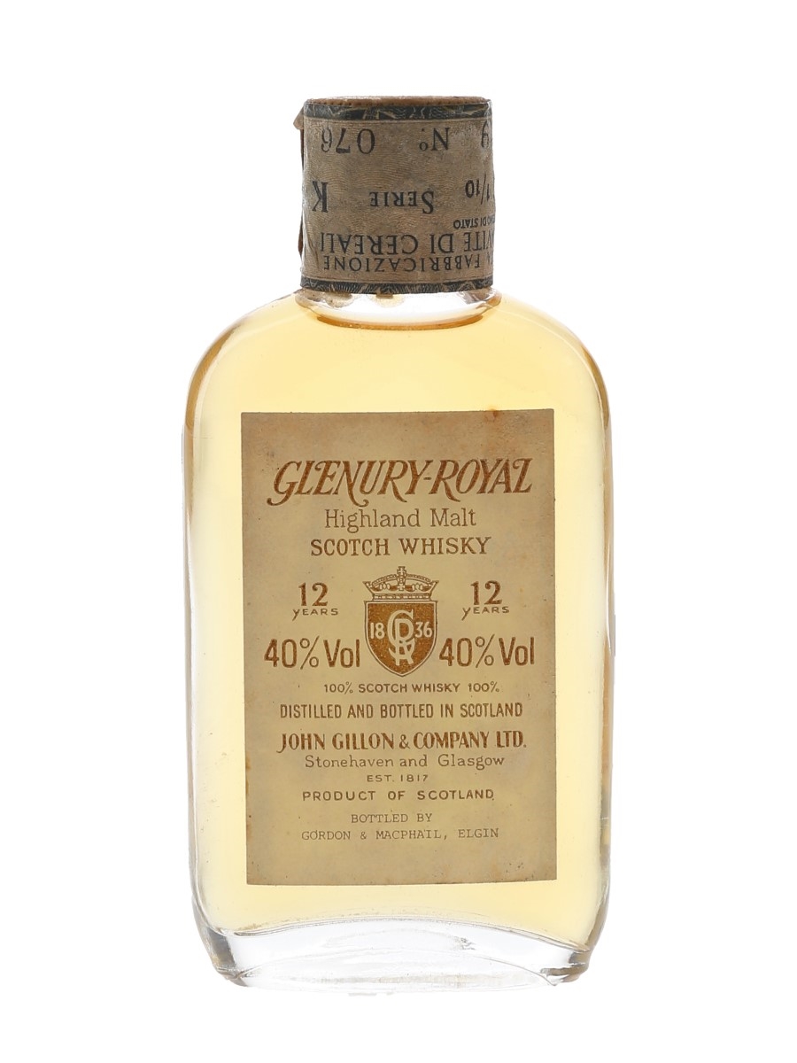 Glenury Royal 12 Year Old Bottled 1980s - Gordon & MacPhail 5cl / 40%