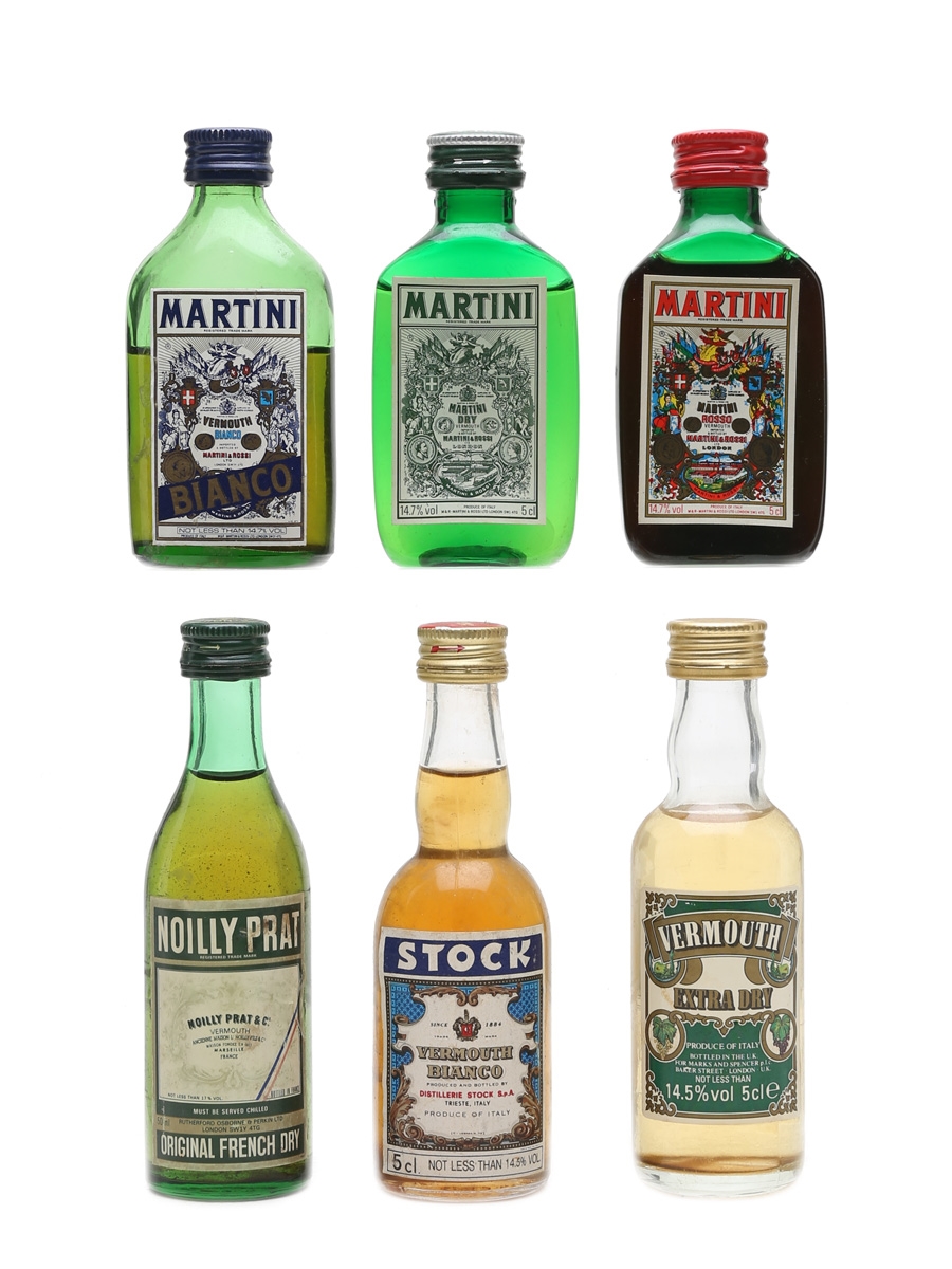 Vermouth Miniatures Incl. Martini & Noilly Prat 6 x 5cl