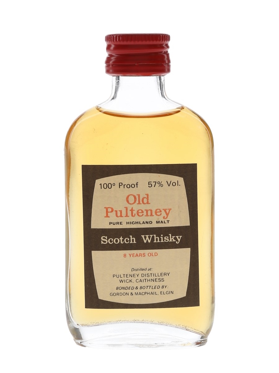 Old Pulteney 8 Year Old 100 Proof Bottled 1970s -1980s - Gordon & MacPhail 5cl / 57%