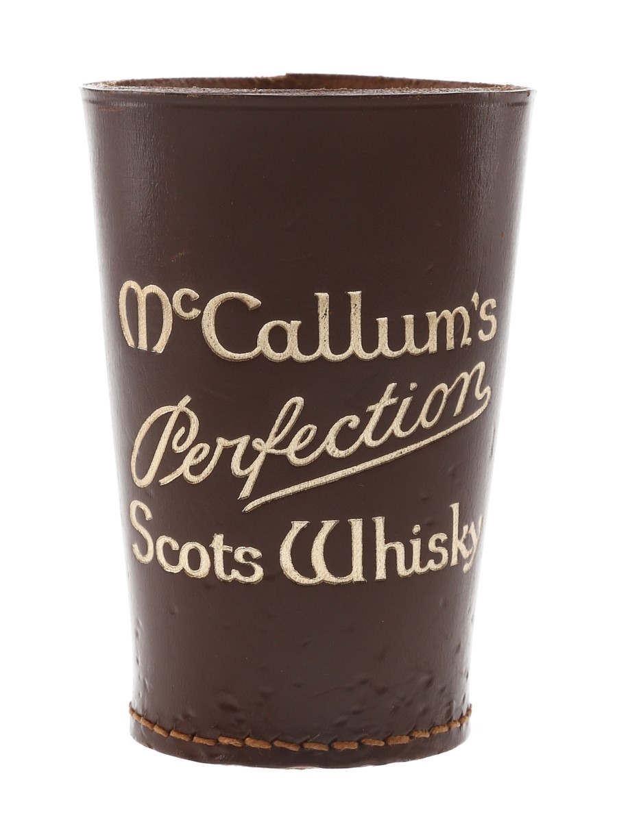 McCallum's Perfection Scots Whisky Leather Dice Cup  10.5cm Tall