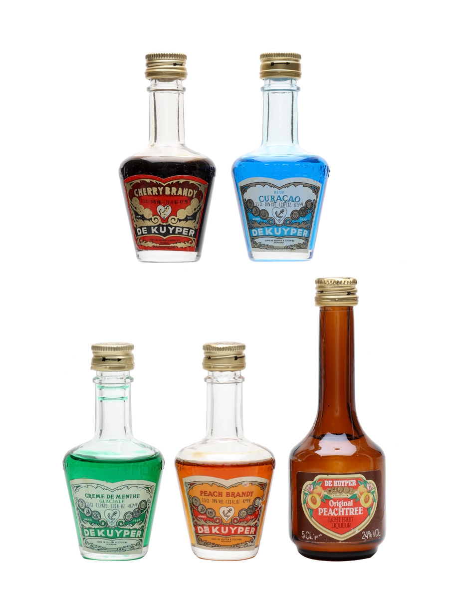 Assorted De Kuyper Liqueurs Bottled 1970s-1980s 5 x 3.5cl-5cl
