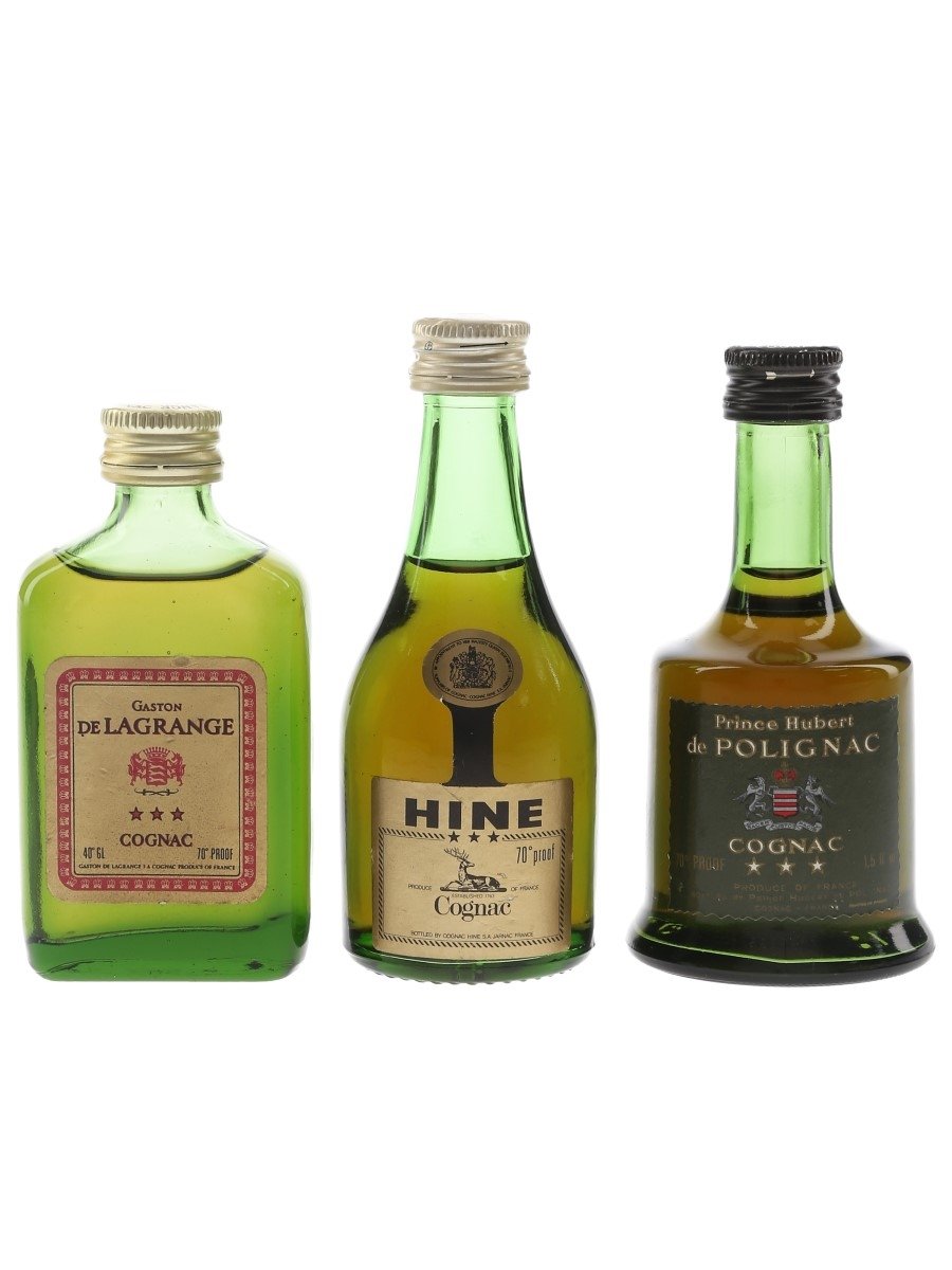 Gaston De Lagrange, Hine & Prince Hubert De Polignac Bottled 1970s 3 x 5cl / 40%