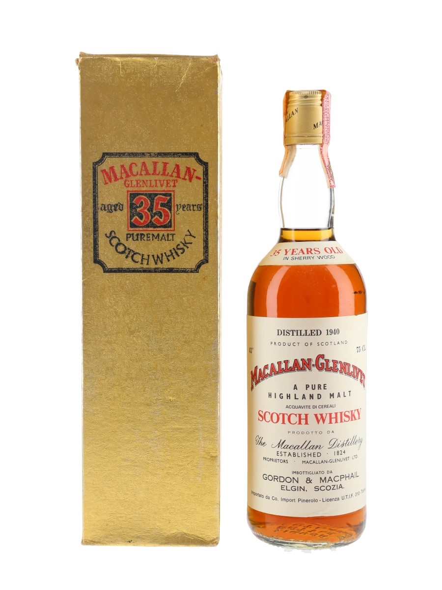Macallan Glenlivet 1940 35 Year Old Bottled 1970s - Pinerolo 75cl / 43%