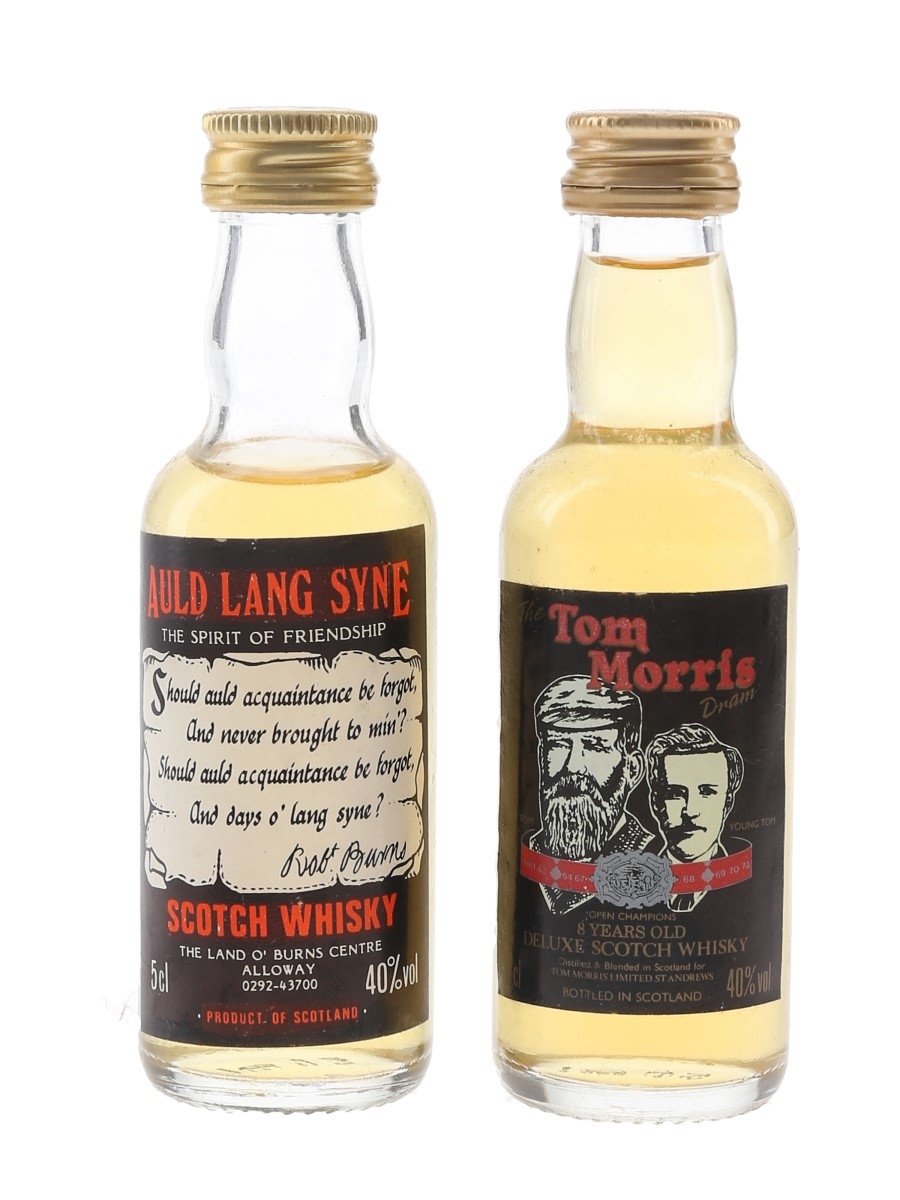Auld Lang Syne & The Tom Morris Dram Bottled 1980s 2 x 5cl / 40%