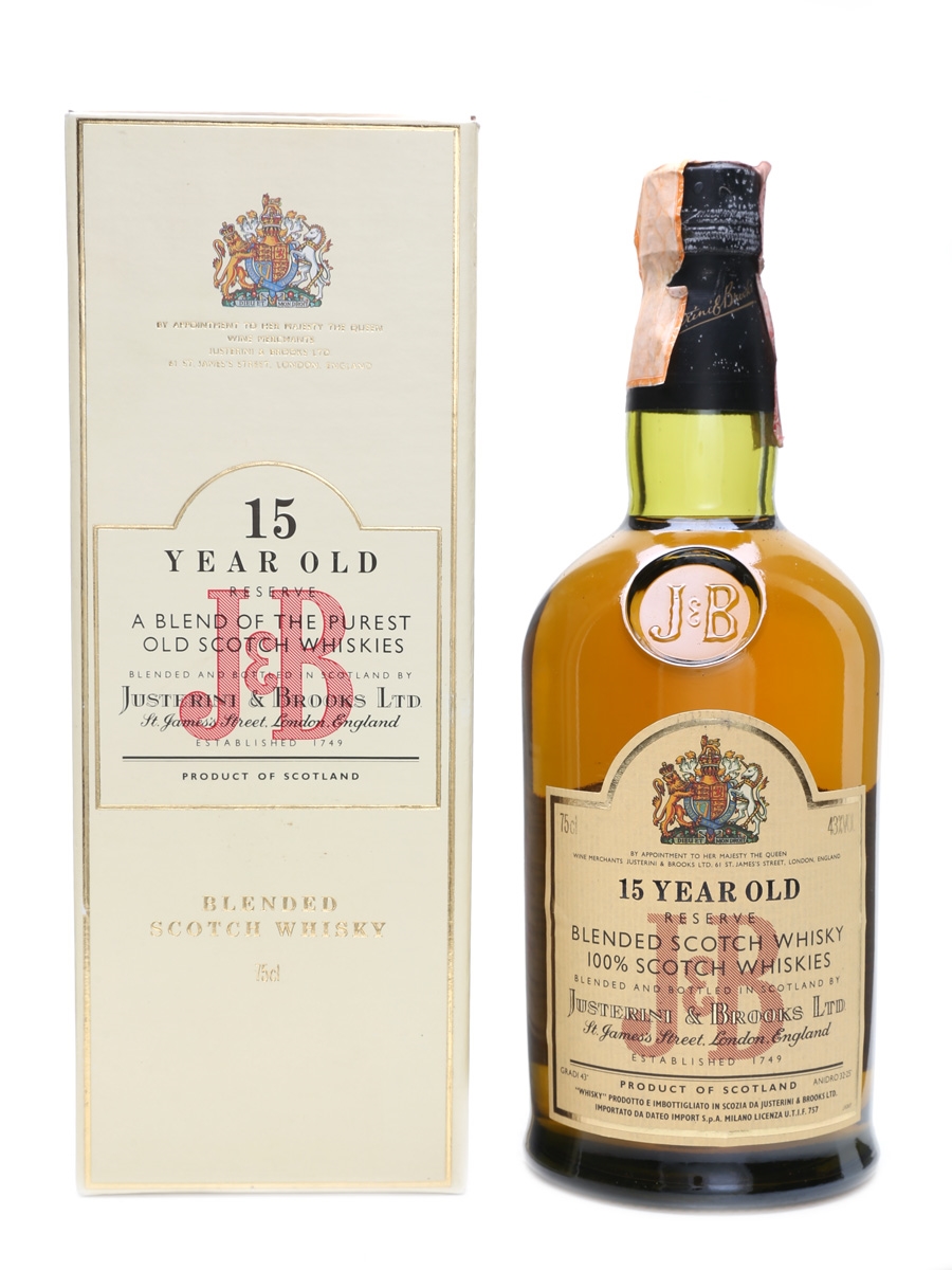 J & B 15 Year Old Reserve Bottled 1980s 75cl / 43%