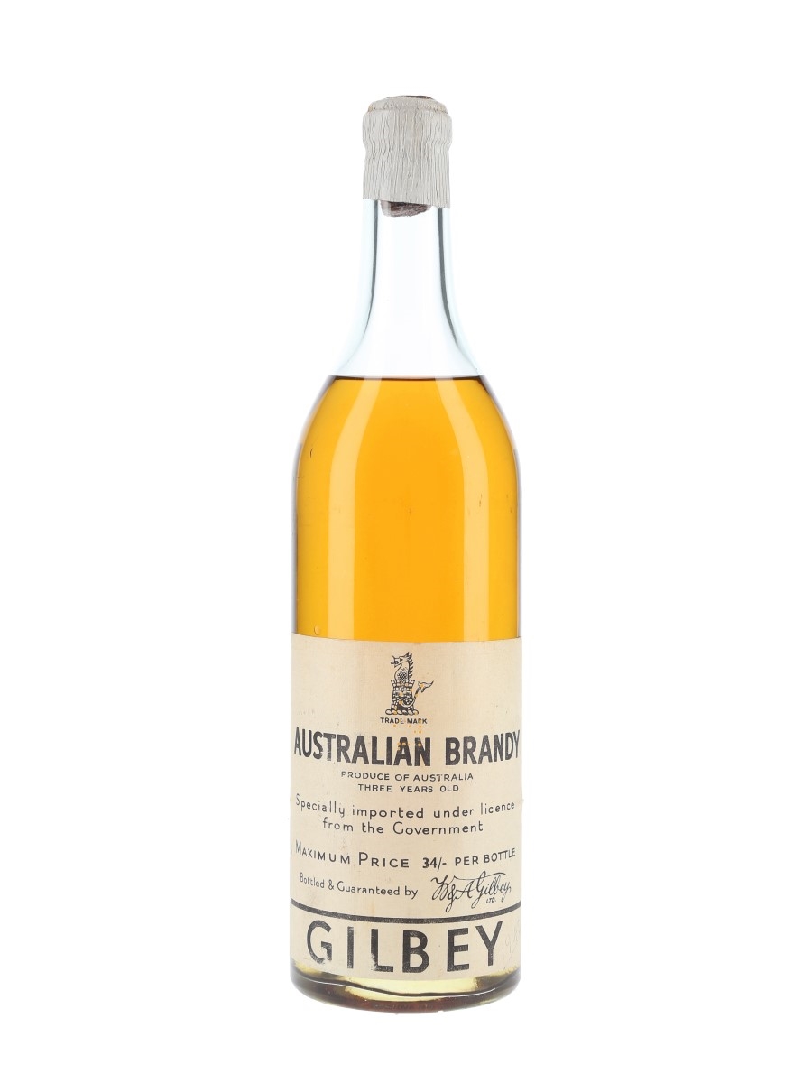 Gilbey's 3 Year Old Australian Brandy Bottled 1930s-1940s 75cl