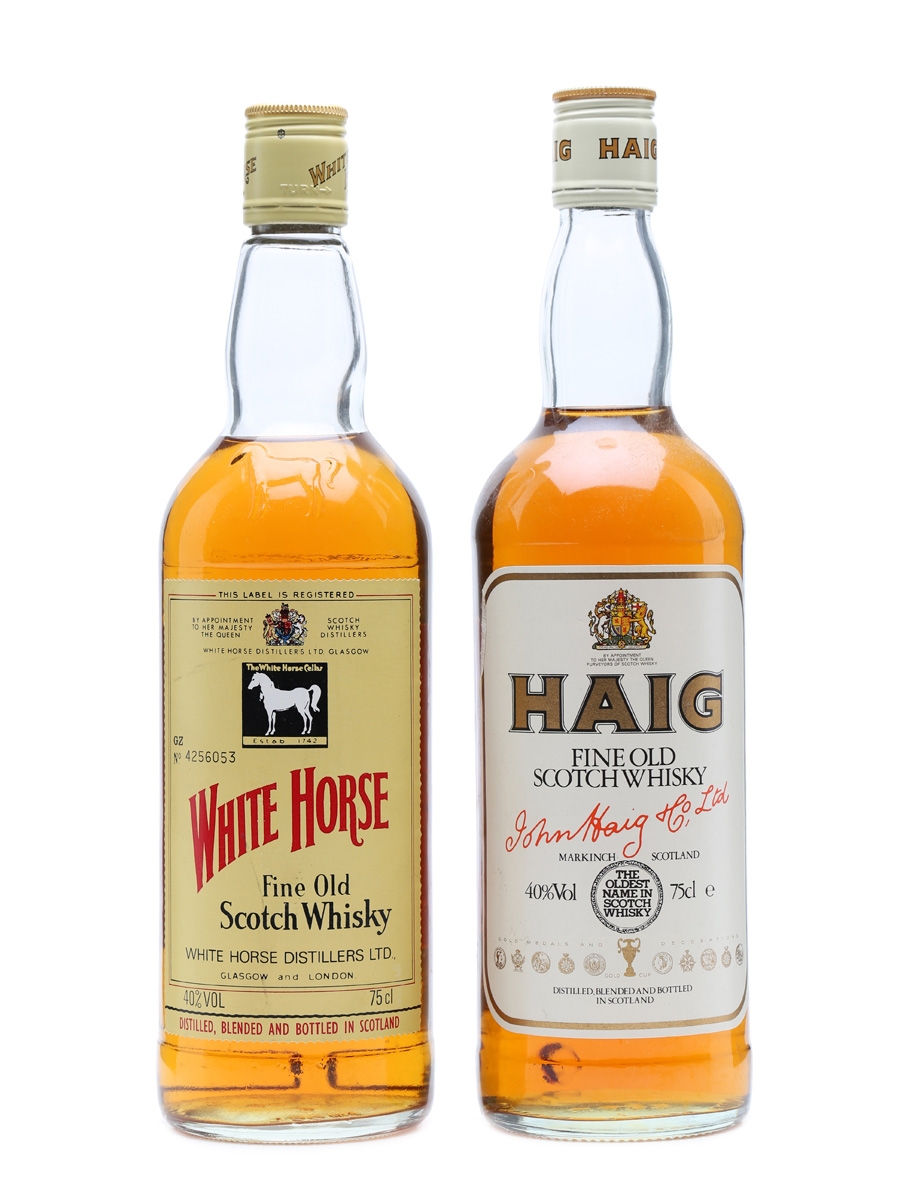 White Horse & Haig Fine Old Scotch Whisky Bottled 1980s 2 x 75cl