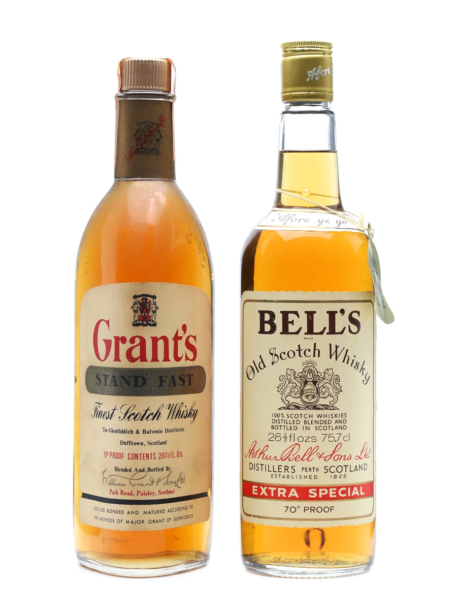 Grant's Stand Fast & Bell's Extra Special Bottled 1970s 2 x 75.7cl