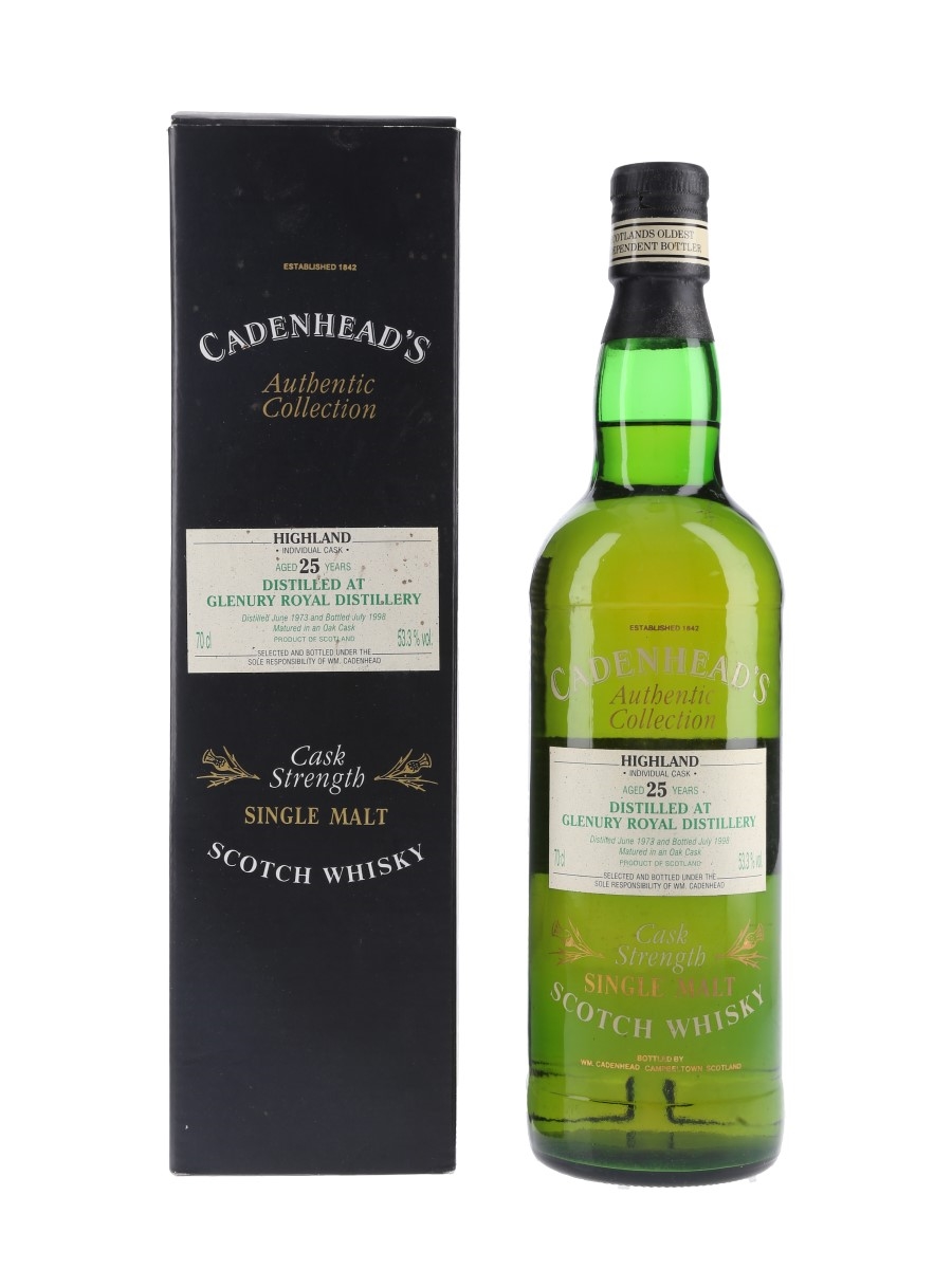 Glenury Royal 1973 25 Year Old Bottled 1998 - Cadenhead's 70cl / 53.3%