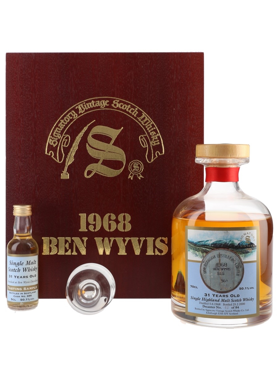 Ben Wyvis 1968 31 Year Old Cask No. 686 Bottled 2000 - Signatory Vintage 70cl & 5cl / 50.1%