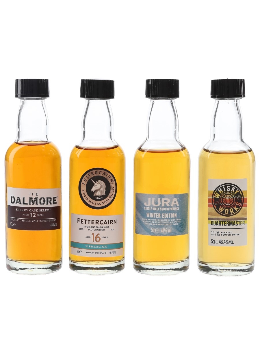 Jura, Whisky Works, Dalmore & Fettercairn Whyte & Mackay 4 x 5cl