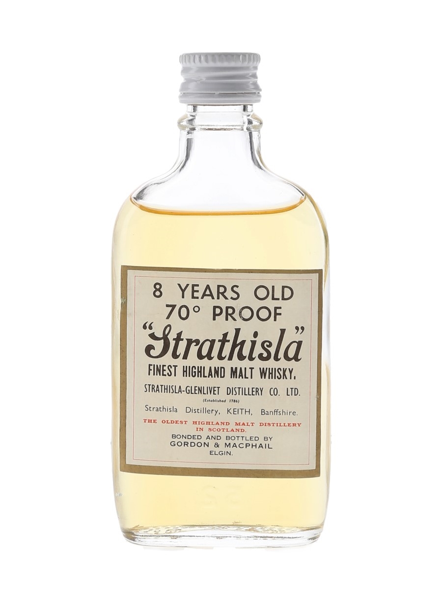 Strathisla 8 Year Old 70 Proof Bottled 1970s - Gordon & MacPhail 5cl / 40%