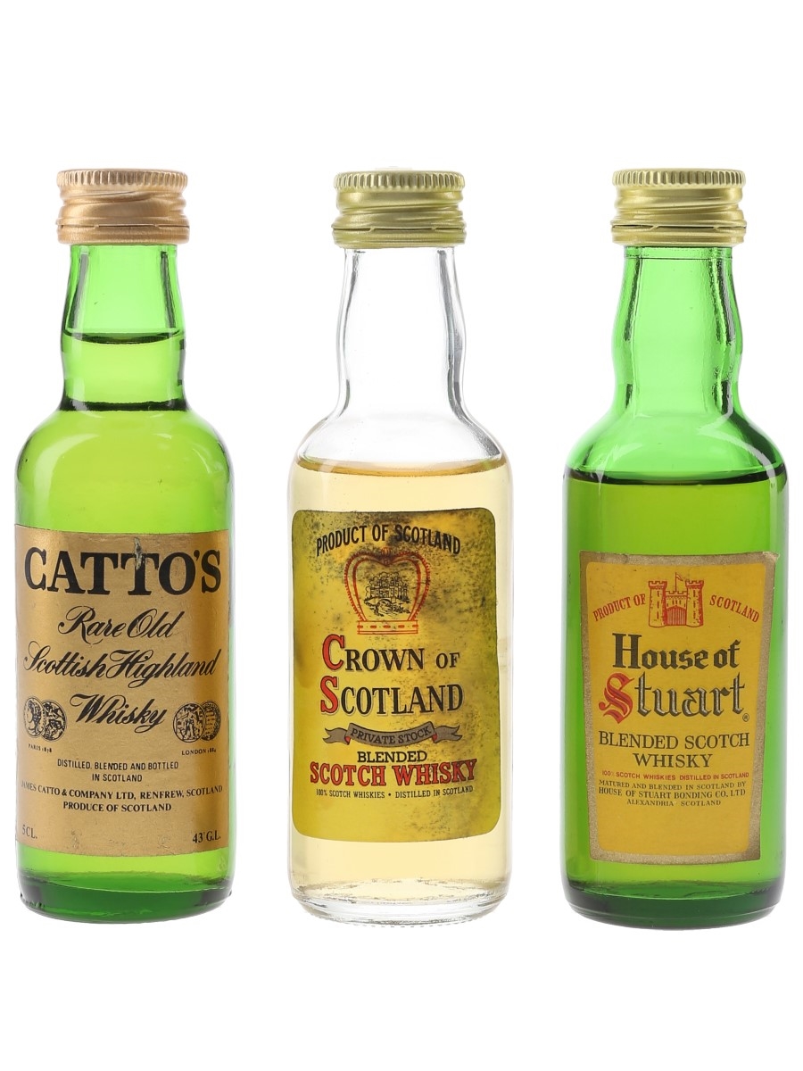 Catto's, Crown Of Scotland & House Of Stuart Bottled 1970s-1980s 3 x 5cl