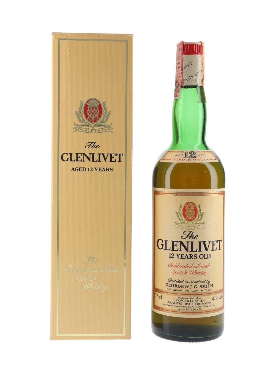Glenlivet 12 Year Old Bottled 1980s - Seagram Italia 75cl / 43%