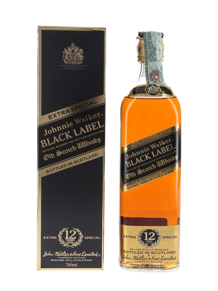 Johnnie Walker Black Label 12 Year Old Bottled 1990s - Wax & Vitale 70cl / 40%