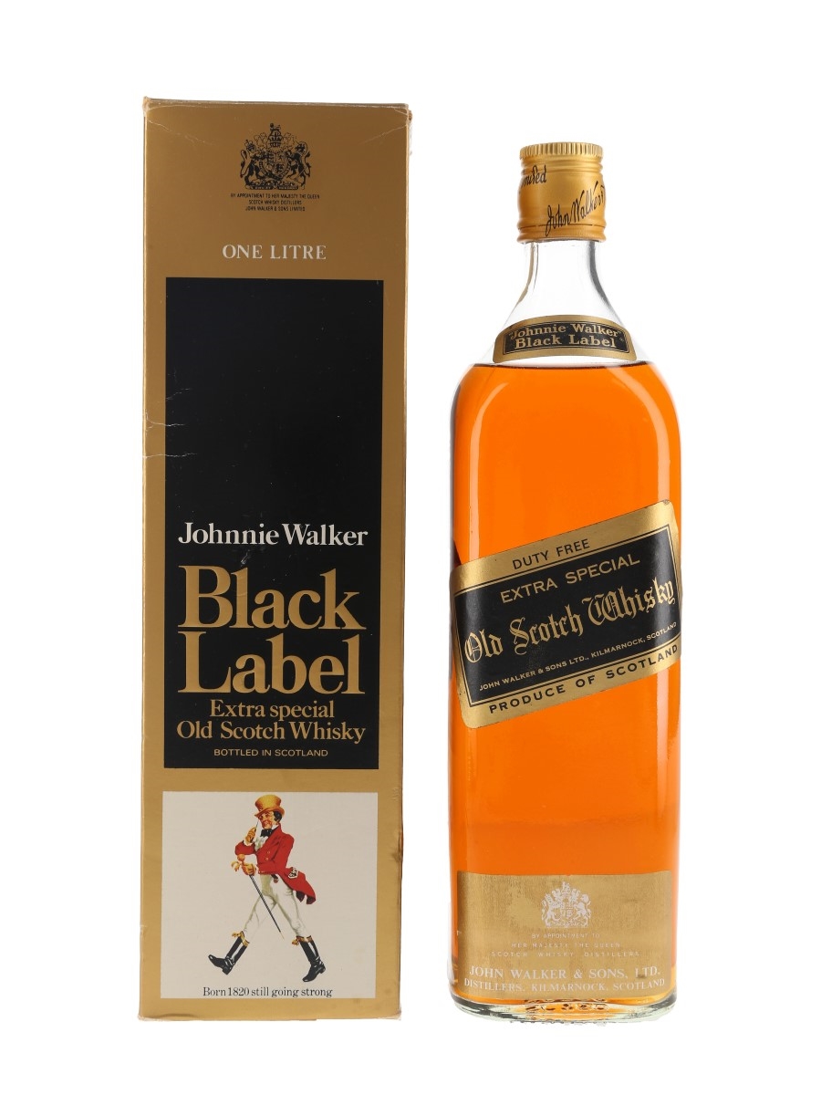 Johnnie Walker Black Label Bottled 1970s - Duty Free 100cl