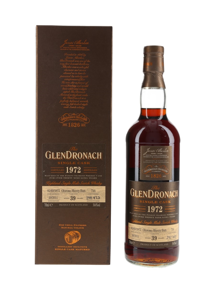 Glendronach 1972 39 Year Old Oloroso Sherry Butt Bottled 2011 70cl / 54.4%