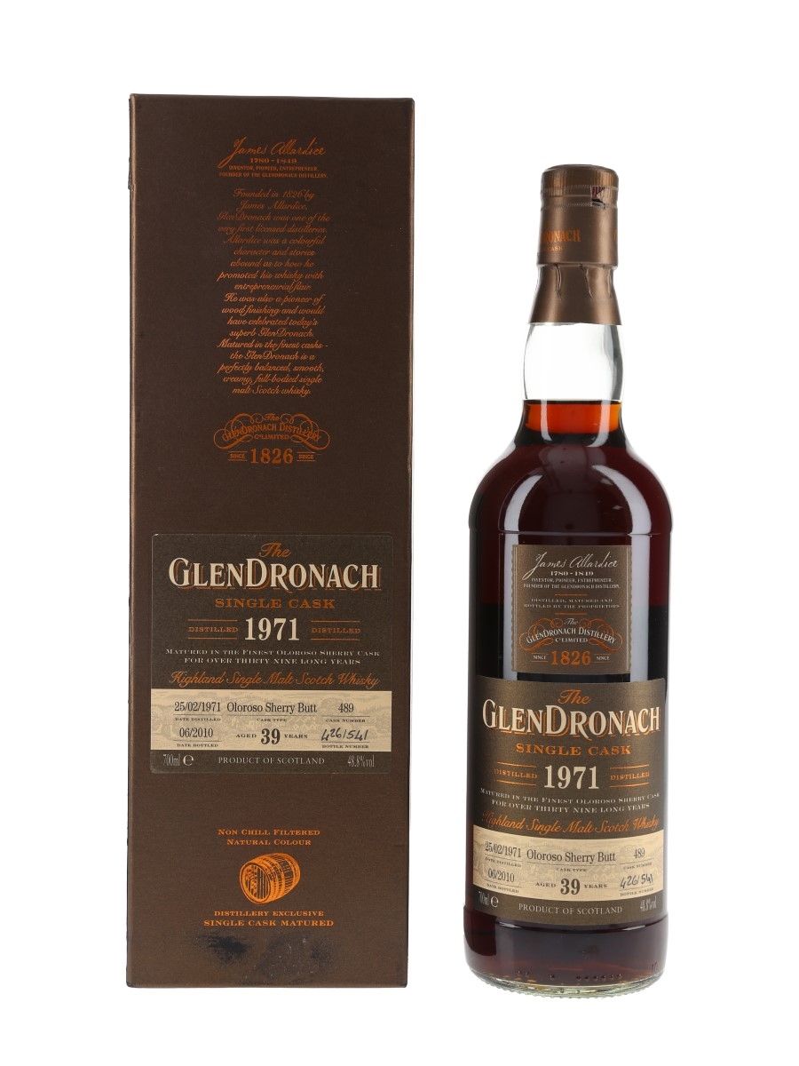 Glendronach 1971 39 Year Old Oloroso Sherry Butt Bottled 2010 70cl / 48.8%