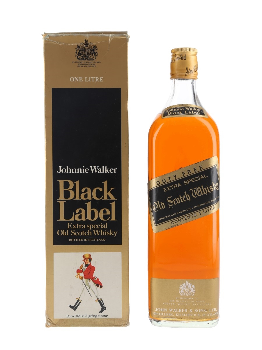 Johnnie Walker Black Label Bottled 1970s-1980s - Duty Free 100cl / 40%