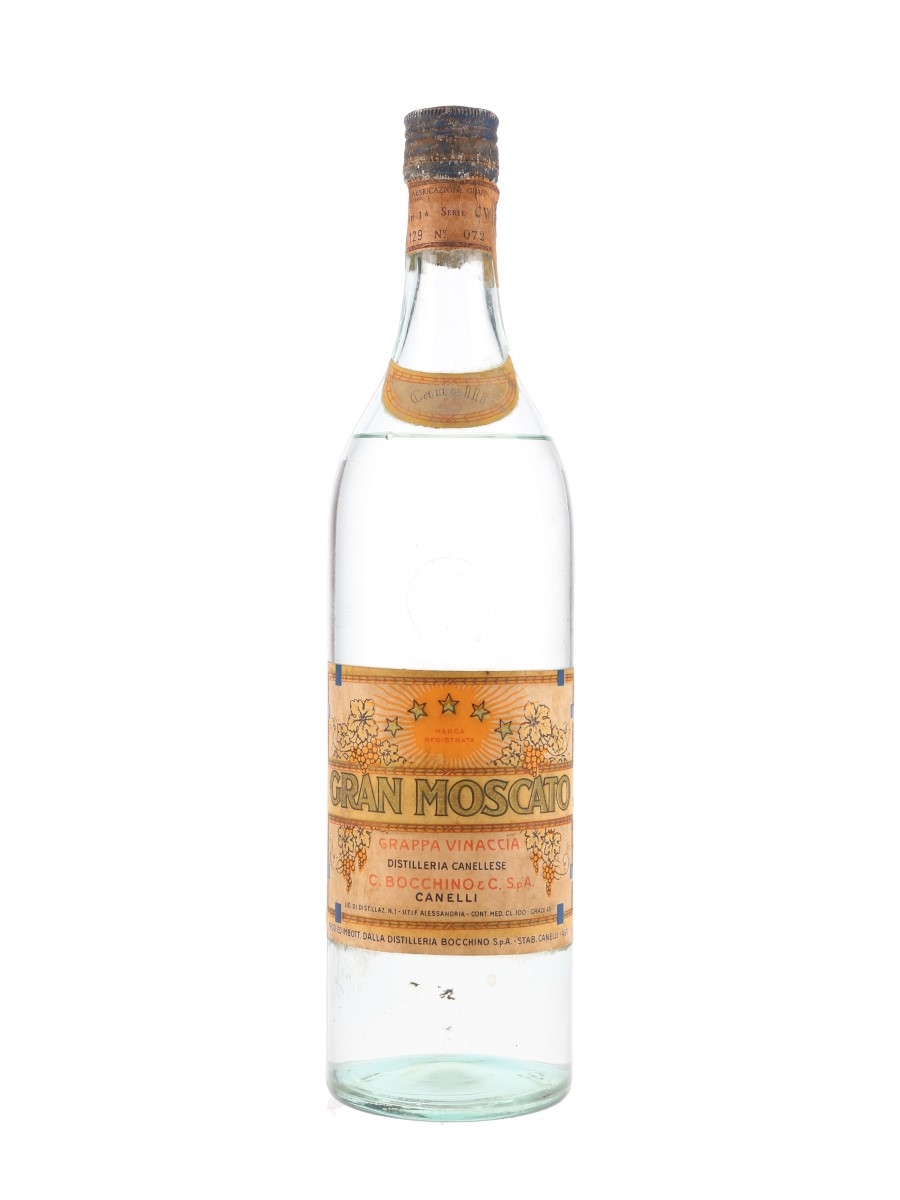 Bocchino Gran Moscato 5 Star Grappa Bottled 1950s-1960s 100cl / 45%