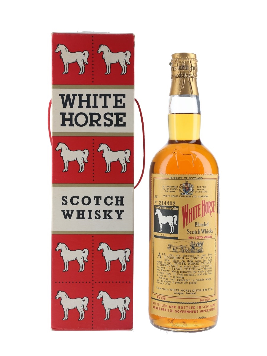 White Horse Spring Cap Bottled 1960s - US Release 75.7cl / 43.4%