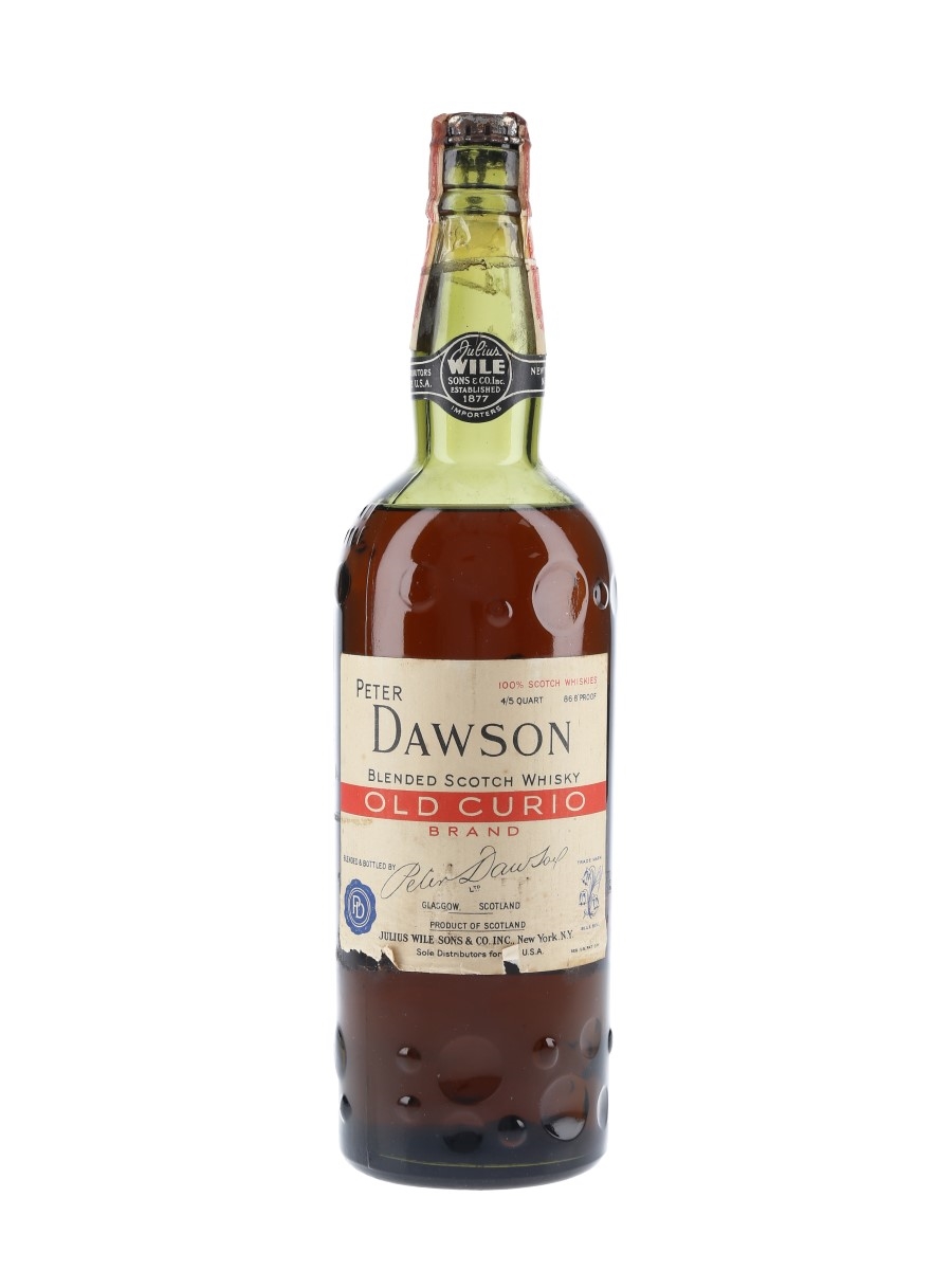 Peter Dawson Old Curio Spring Cap Bottled 1940s-1950s - Julius Wile & Sons 75.7cl / 43.4%